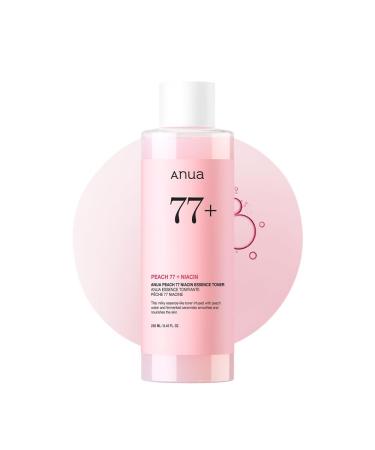 Anua Peach 77 Niacin Essence Toner 250ml / Brightening Toner for Face Niacinamide Panthenol Ceramides Facial Toner for Glass Skin Korean Skin Care (8.45 fl.oz.)