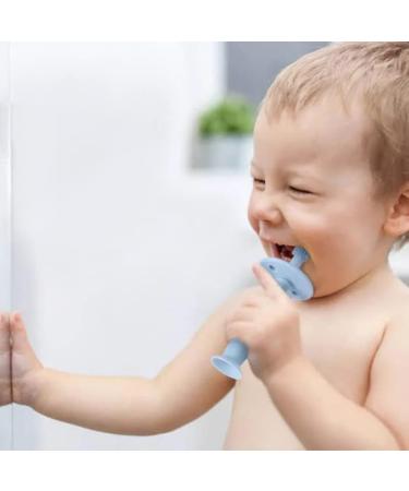 Teething Egg ToothieBrush Set of 2 (Blue) - Silicone Baby Toothbrushes with Suction Base | Safe for Kids 1-2 Years | 360 Degree Child Tooth Brush and Teether - Buy Online on GoSupps.com