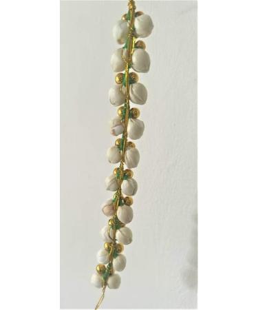 ARTIFICIAL SCENTED FLORAL GAJRA with GOLDEN BEADS BY BANA CREATION LARGE SIZE FOR JUDA HAIR STYLE - Buy Online on GoSupps.com