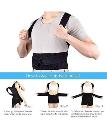 Back Posture Corrector For Women And Men Upgraded Posture Brace With 2 Supportive Bars And Comfy Underarm Pads Pain Relief Lumbar Support Shoulder Black 3XL Black 3XL - Buy Online on GoSupps.com