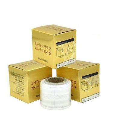 3 PCS Disposable Eyebrow Plastic Wrap Preservative Film,Make Up Supplies Wrap Cover Tape Roll