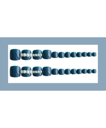 Press on Nails False Nails Toenail Blue Pearl 24 Pieces Short Acrylic False Nails Full Cover Fake Nails Cute Acrylic Nails Press on for Women and Girls - Buy Online on GoSupps.com
