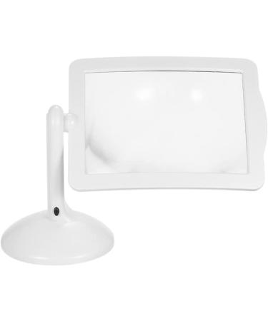 Professional 3X Reading Magnifier with LED Light Large A4 Sheet Vision Aid Handheld with Foldable Stand Hands Free Assisted Reading Aid Lens for Books Seniors White Full of Stars
