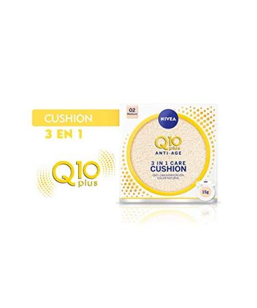 NIVEA Q10 3EN1 Cushion Tono Medio 15ml - Perfeccionador Facial Hidratante Anti-Aging con Protector Solar - Piel Uniforme y Natural - Buy Online on GoSupps.com