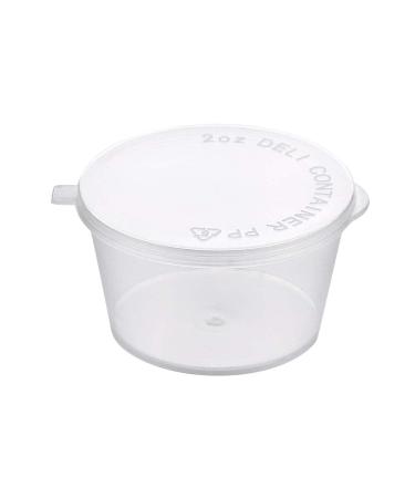 2 oz. Disposable Plastic Portion Cups with Lids - 100 Sets | Stackable & Airtight Dressing Container | Jello Shot, Souffle, Sauce Cups - Buy Online on GoSupps.com
