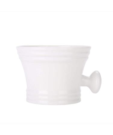 2 Colors Plastic Shaving Soap Bowl Foam Shaving Soap Cream Shaving Bowl Razor Cleaning Foam Tool for Men (White)