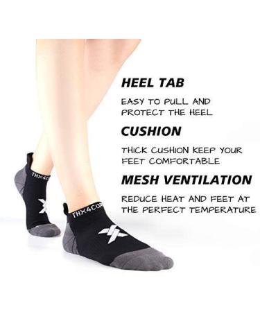 THX4Copper Compression Socks for Plantar Fasciitis - Low Cut Unisex Foot Support for Athletic Running Travel & Cycling - 5 Pairs L Black/Gray - Buy Online on GoSupps.com
