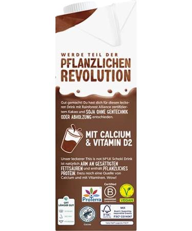 Alpro Chocolate Taste Drink - 100% Plant-Based Lactose-Free Calcium & Vitamin D 8x1L Pack - Buy Online on GoSupps.com