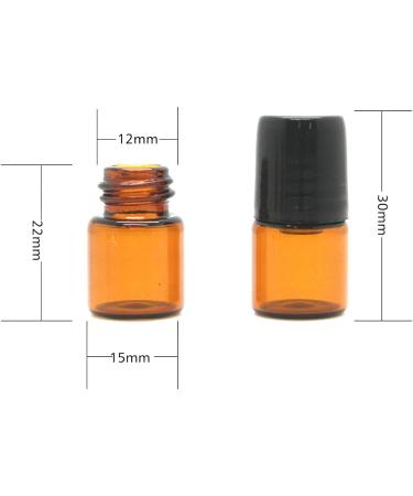 Furnido 25 Pack 1ml Amber Glass Roll on Bottles with Stainless Steel Roller Ball - Perfect for Essential Oils, Perfume, and Cosmetics - Buy Online on GoSupps.com