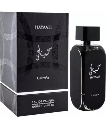 Luxury Arabic Hayaati Black Perfume For Men Women Long Lasting Eau De Parfum Fragrance Apple Bergamot Scent 100-ML 3.38 Floz Spray
