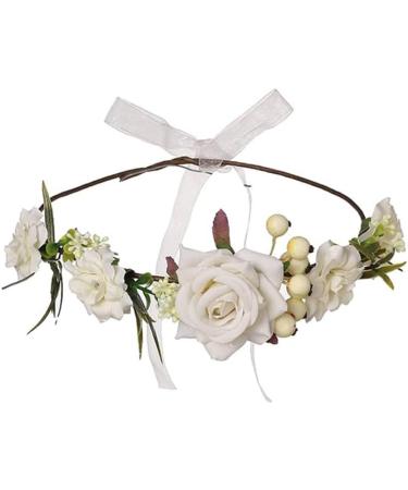 Colorful Velvet Rose Wreath - Perfect Headwear for Brides Bridesmaids & Holidays | HH72-1 Red - Buy Online on GoSupps.com