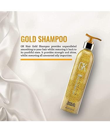 Buy GK Hair Global Keratin Gold Shampoo 250ml - Free Moisturizing Conditioner 10ml | Nourish & Protect Hair with Argan Oil & Shea Butter | International Shipping - Buy Online on GoSupps.com
