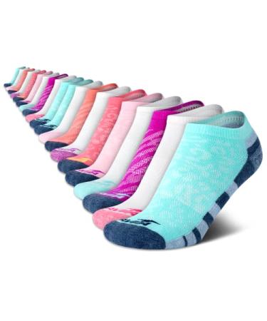 Avia Girls' Socks - 20 Pack Performance Cushion Low Cut Socks Denim Assorted Medium