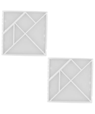 2 Pcs Tangram Mold Bracelets Jewelry Resin Jewelry Resin Silicone Moulds Chocolate Molds Silicone Ice Cube Moulds Puzzles Casting Mold Resin Molds Silica Gel Ice Cubes Accessories As Shownx2pcs 11.5X11.5CMx2pcs