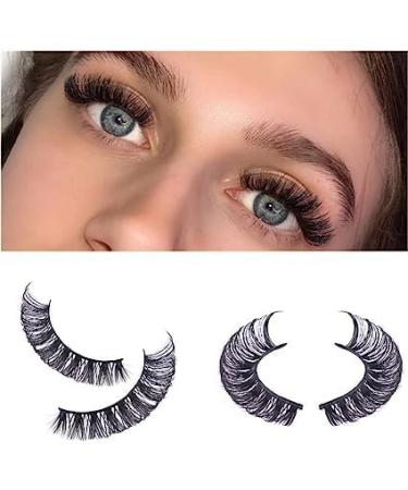 Riya Russian Strip False Eyelashes - 10 Pairs Natural Fluffy Wispy D Curly Reusable Faux Mink Lashes (002) - Buy Online on GoSupps.com