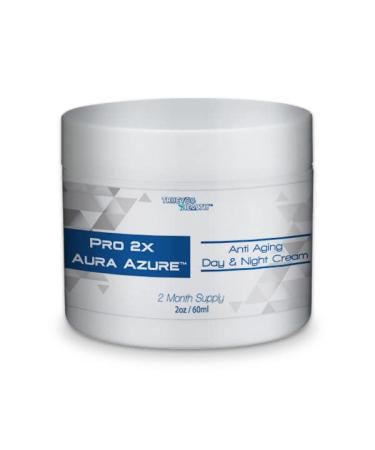 Pro 2x Aura Azure Cream - Anti Aging Day & Night Cream - 2 Month Supply - Nourishing Antioxidant Skin Cell Formula with Collagen - Hydrate - Lift - Firm - Help Improve Wrinkles Skin Tone & Redness