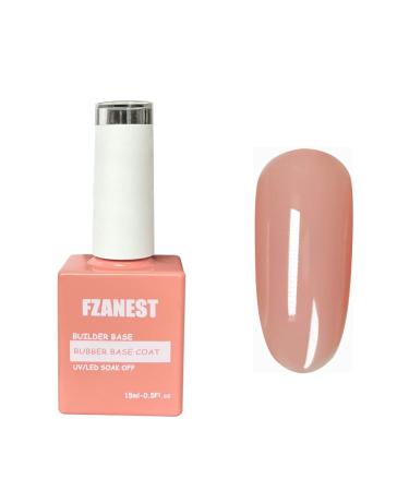 FZANEST Rubber Base Gel For Nails Builder Base Clear Sheer Color Gel Nail Polish Elastic Rubber Base Coat Builder Extension Gel in a Bottle 15ml (Sheer Rose Nude) Pink Rose