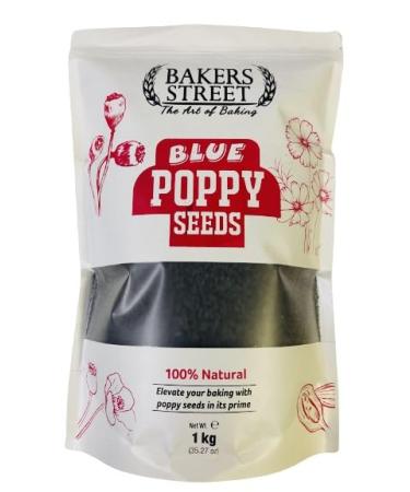 Blue Poppy Seeds 1Kg | A2 Bakers Grade | Mechanically cleaned and packed Raw Blue Poppy Seeds | Non-GMO | Suitable For Vegan/Vegetarian and Halal