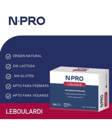 NPro SALUD INTESTINAL NPro Leboulardi Probiotic Supplement Saccharomyces Boulardii CNCM I-3799 and Resistant Starch Type 2 - 30 Vegetable Capsules - Buy Online on GoSupps.com