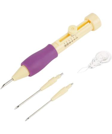 Punch Needle Embroidery Set - 3 Sizes Needle Pen Kit for DIY Craft - Threaders Sewing Knitting - Mother's Day Gift (Yellow + Purple) - Buy Online on GoSupps.com