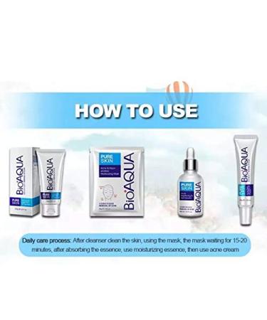 BIOAQUA 4-in-1 Acne Treatment & Scar Removal Cream - 100g + 30g + 30ml + 4pcs | Moisturizing Face Masks for Blemish Marks & Spots - Buy Online on GoSupps.com