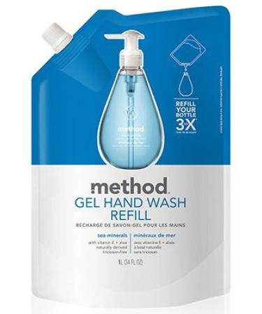 Gel Hand Wash Refill Sea Minerals 34 oz Pouch 6/Carton
