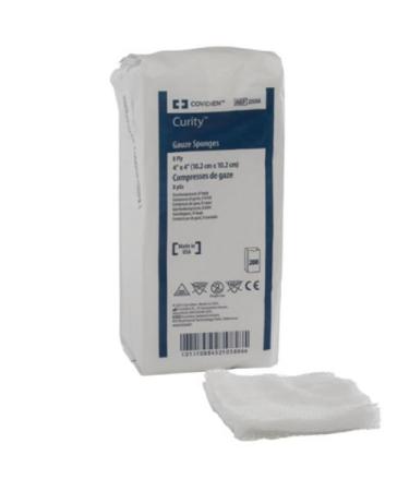 Covidien 2438 Curity Gauze Sponges 32-Ply 4" x 3-1/2" Size (Pack of 200)