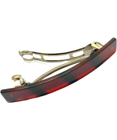 French Design 8CM Large Rectangular Hair Barrette Clips - 2pcs Brown | Elegant Women's Hair Accessories - Buy Online on GoSupps.com