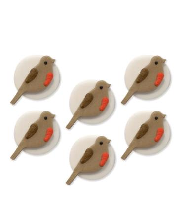 Anniversary House Christmas Robin Edible Cake Decorations Handcrafted Cake Toppers Edible Fondant Icing Sugar Cupcake Toppers SFX366