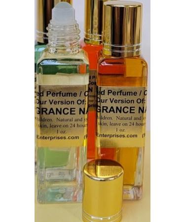 HYWD Enterprises Perfume Oil Compares to KIM KARD. BODY for women Fragrance Rendition Eau de Parfum 1 oz. (30ml) Tall Glass Roll on (SCENTS F - N) KIM KARD. BODY (women) type