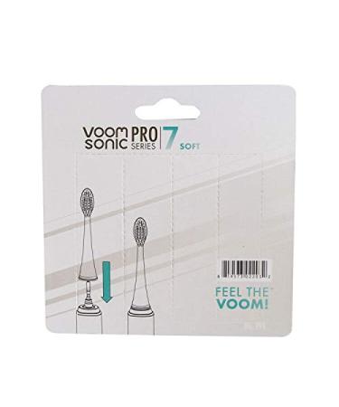 Voom Sonic Pro 7 Series Replacement Brush Heads - Pack of 4 | Soft Dupont Nylon Bristles | Oral Care - White | Advanced Bristle Technology - Buy Online on GoSupps.com