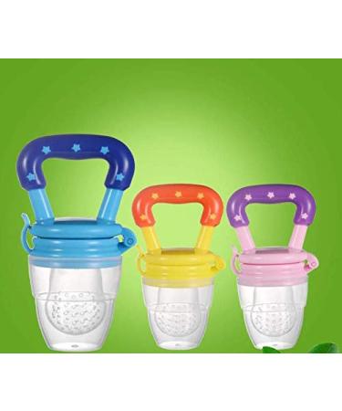 Baby Fruit Sucker Pacifier Pack of 3 Baby Fresh Fruit Pacifiers Sweet Nibbler Teething Ring Pacifier for Fruit Vegetable Porridge SML