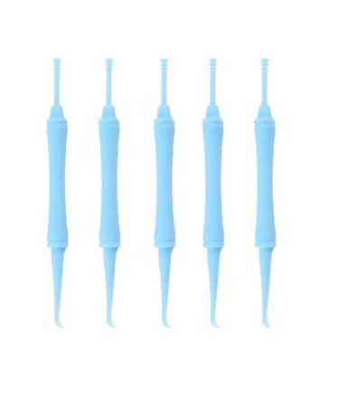 Spiral Ear Pick Earwax Removal Tool 5Pcs Earpick Double- end Digging Ear Spoon Earwax Curette Remover Cleaner Spiral Earpick Cleaning Tool Ear Care Beauty Tool (Blue)