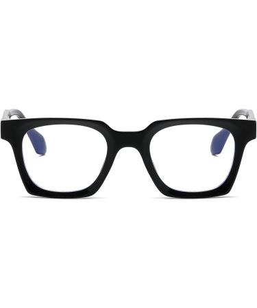 Buy Square Blue Light Glasses for Men & Women - Fashionable Rectangle Computer Eyewear for Anti Eyestrain & Headache Relief - 01 Black 48mm - Buy Online on GoSupps.com