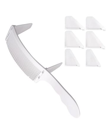 zabeto 1Set Positioning Comb Barber Hair Cutting Comb Salon Hairdressing Clipper Curved Comb for Men Hair Styling Tool White