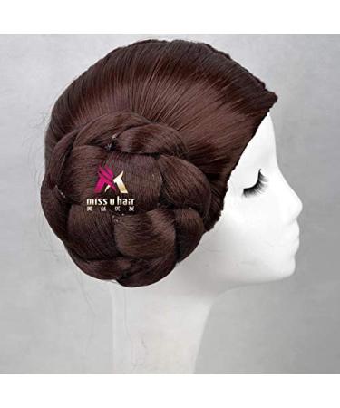 Leia Organa Solo Princess Brown Short Synthetic Hair Cosplay Wig with Buns | Heat Resistant Fiber & Wig Cap - Buy Online on GoSupps.com