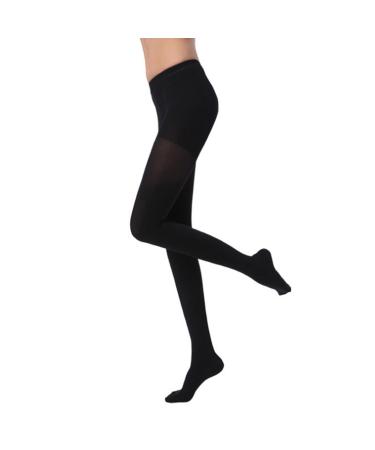 Compression stockings compression stockings for men and women thigh high tight -fitting toe tights pain -relieving thin leg socks (XL) XL black