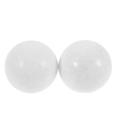 ABOOFAN 1 set of gymnastics ball Hand massage balls health balls massage balls for the hands meditation manual balls hand massage ball roller balls Massage fitness jade white handheld baoding 5x5cm white