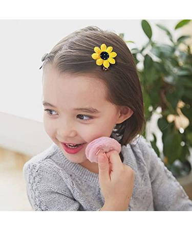 Sunflower Hair Clip Set for Girls - Mini Rubber Bands and Alligator Clips for Kids - Buy Online on GoSupps.com