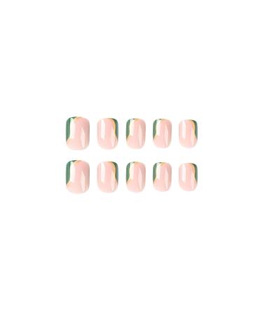 BABALAL Green Swirl Square Press on Nails - 24 Pcs Short Fake Nails for Women and Girls | Squoval Acrylic Nails with Glue - NAILX13 - Buy Online on GoSupps.com