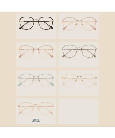 Newada Round Retro Reading Glasses for Women - Oval HD Flat Light Mirror Metal - Comfortable Blue Light Blocking - Purple Color +2.00 - Buy Online on GoSupps.com