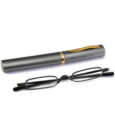 KoKoBin Mini Narrow Reading Glasses +2.50 - Spring Hinge Metal Visual Aid with Case | Unisex International Shipping - Buy Online on GoSupps.com