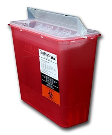 5 Quart Size | OakRidge Products Sharps Disposal Container | TouchFree Disposal