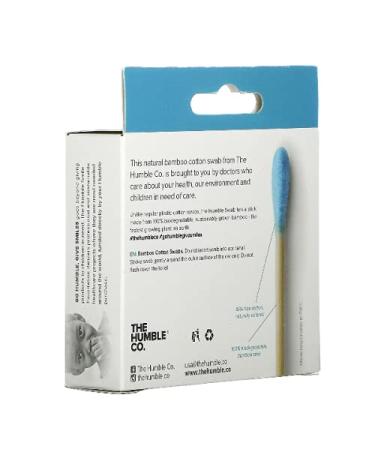 The Humble Co Cotton Buds - Eco-Friendly Bamboo Blue - 100 Pack for Safe Use - Buy Online on GoSupps.com