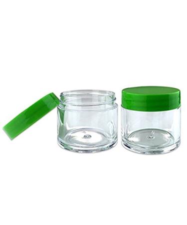 Beauticom 12 Pack 1 oz Acrylic Round Clear Jars with Flat Top Lids for Creams Lotions Makeup & More - Green - Buy Online on GoSupps.com