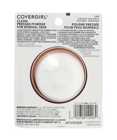 CoverGirl Clean Pressed Powder Compact Creamy Natural 120 0.39 oz (Pack of 3) - Set of 3 Creamy Natural Pressed Powder Compacts - Buy Online on GoSupps.com