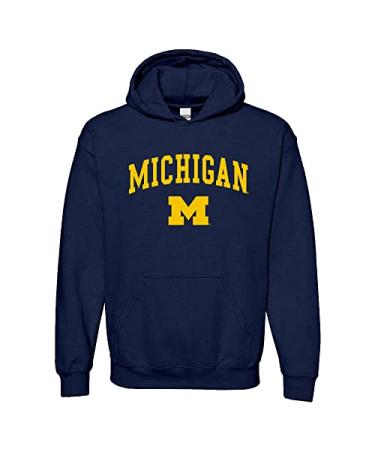 NCAA Officially Licensed College - University Team Color Arch Logo Hoodie Medium Michigan Wolverines Navy