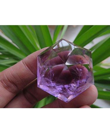 Natural Amethyst Quartz Crystal Merkaba Star Carving Art 30.6g JZIGTDEM