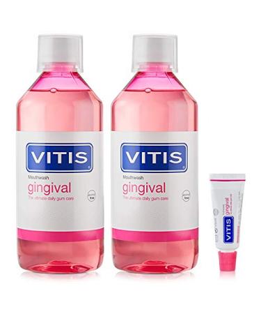 Vitis Vitis Gingival Lot de 2 gingival 500 ml + dentifrice Vitis Gingival 15 ml