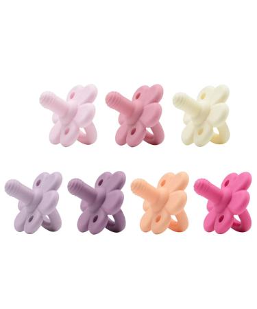 Multi-Colored Flower-Shaped Silicone Baby Pacifiers - Chew Toys for Comfort & Soothing - Buy Online on GoSupps.com